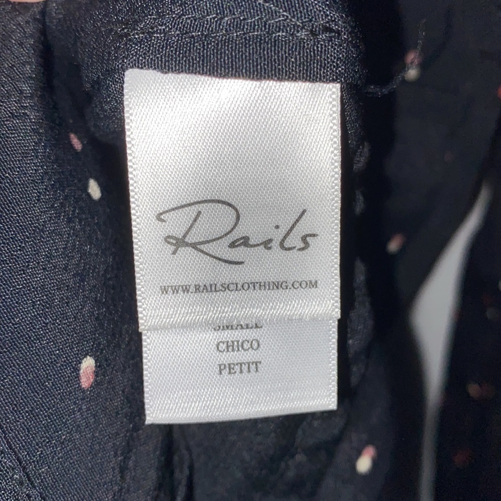 Rails Beaux Blouse In Black Offset Dot Size Small - image 7